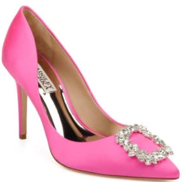 Badgley Mischka Women's Cher Hot Pink Embellished Heels - Picture 1 of 12